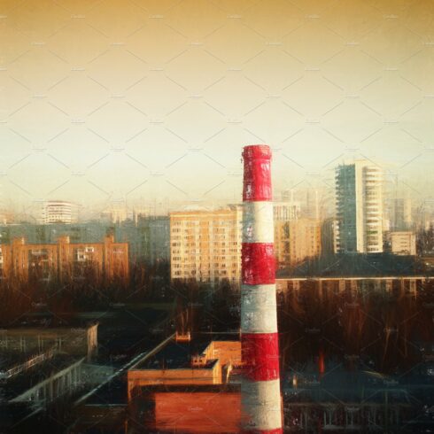 Industrial chimney during sunset ill cover image.