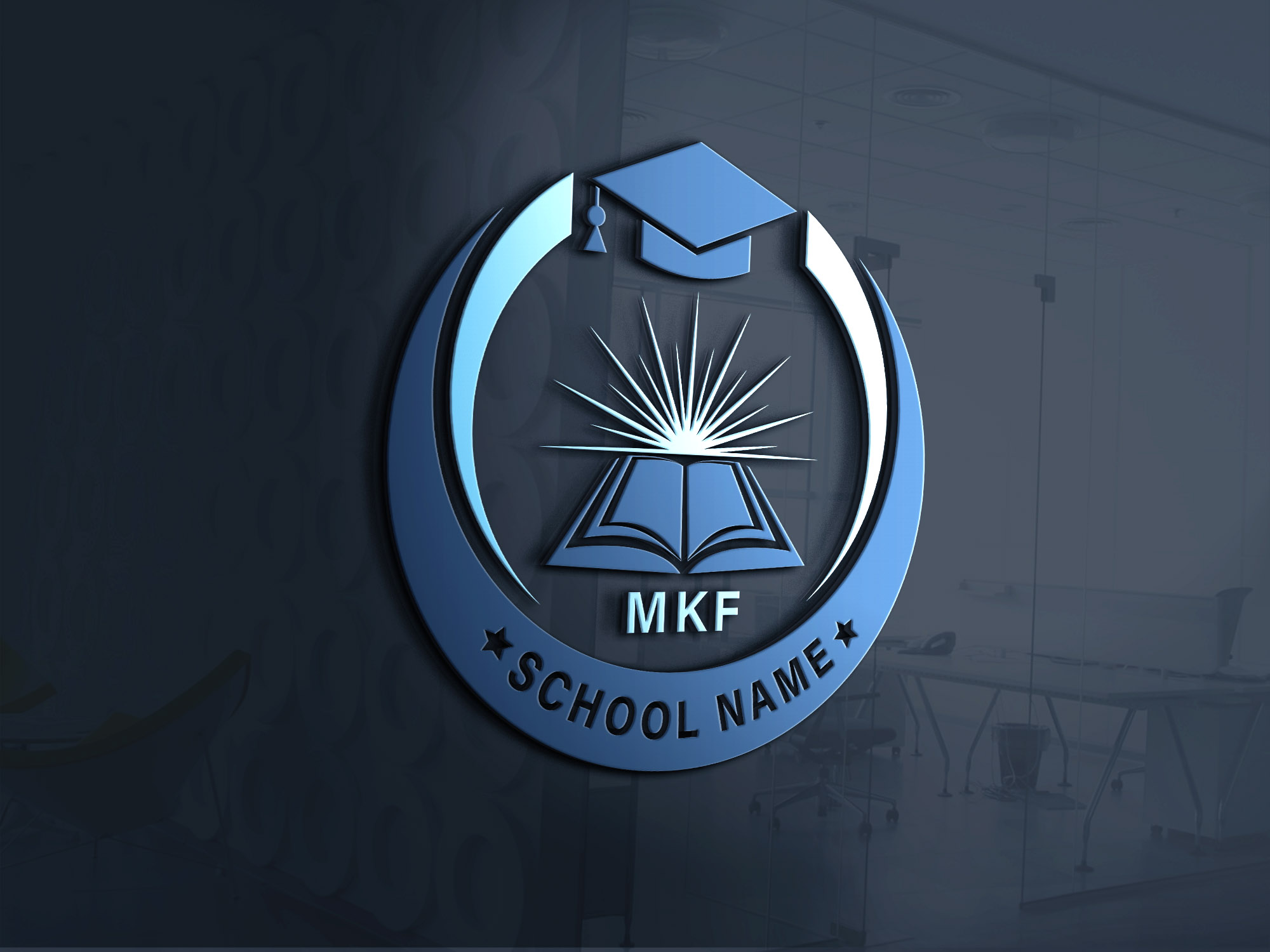 school name logo design 852