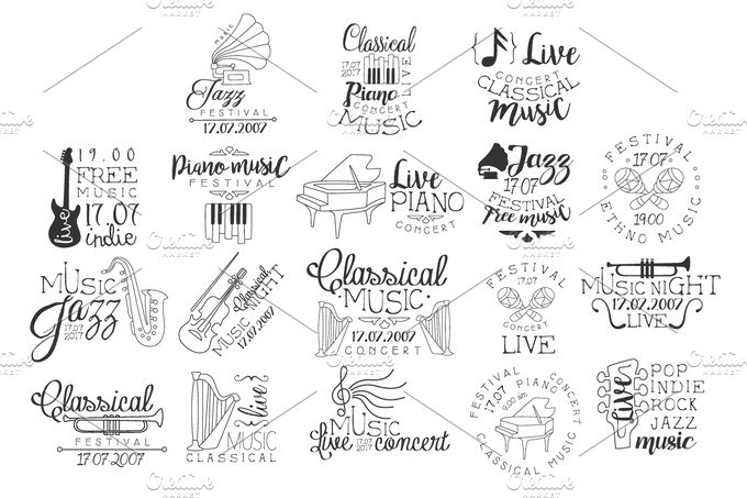 Live Music Hand Drawn Banner Set cover image.