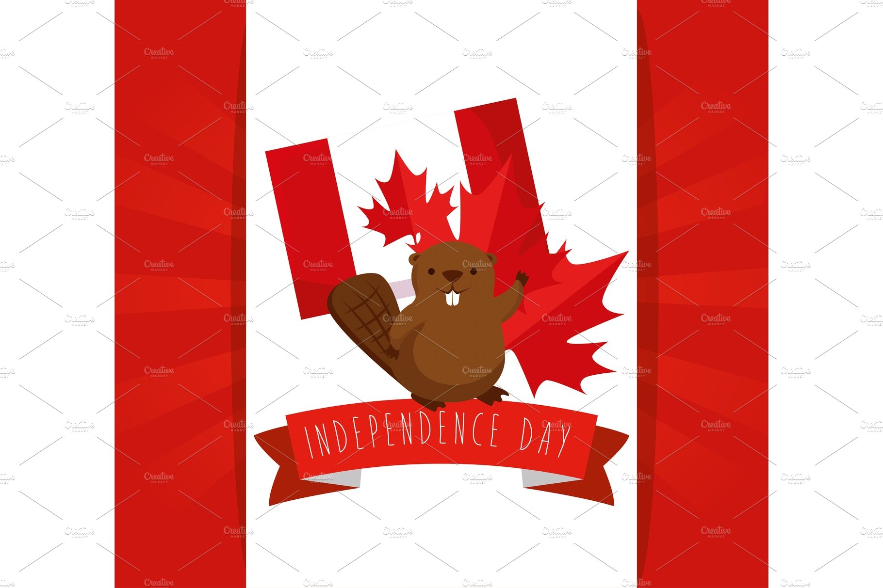 beaver with canada flag with leaf cover image.