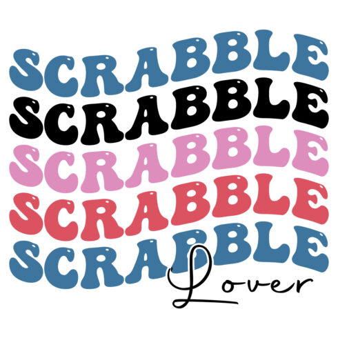 Scrabble lover indoor game retro typography design for t-shirts, cards, frame artwork, phone cases, bags, mugs, stickers, tumblers, print, etc cover image.