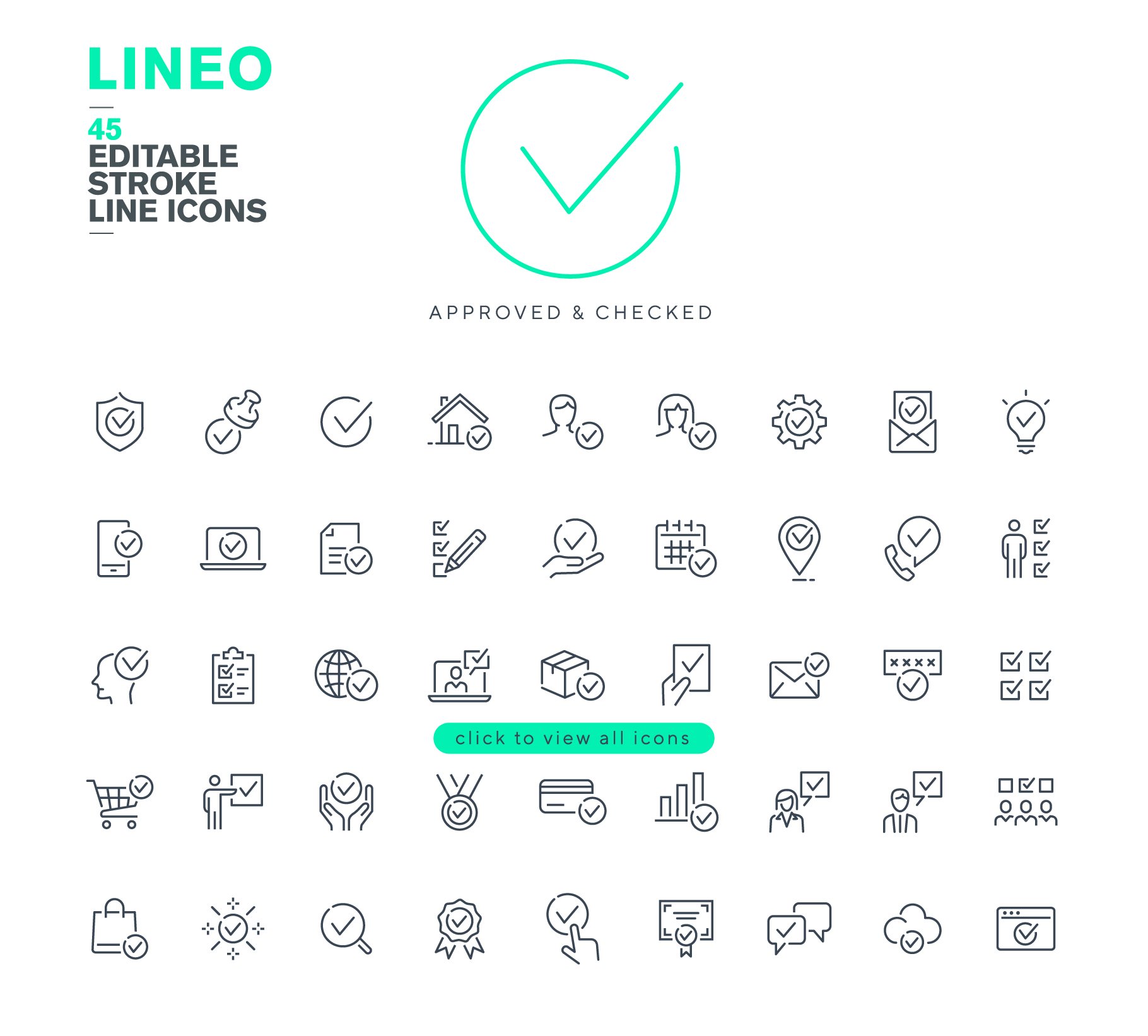 LINEO - 45 APPROVE ICONS preview image.