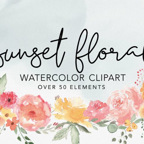 Sunset Florals Watercolor Set cover image.