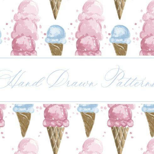 Hand Drawn Ice Cream Pattern cover image.