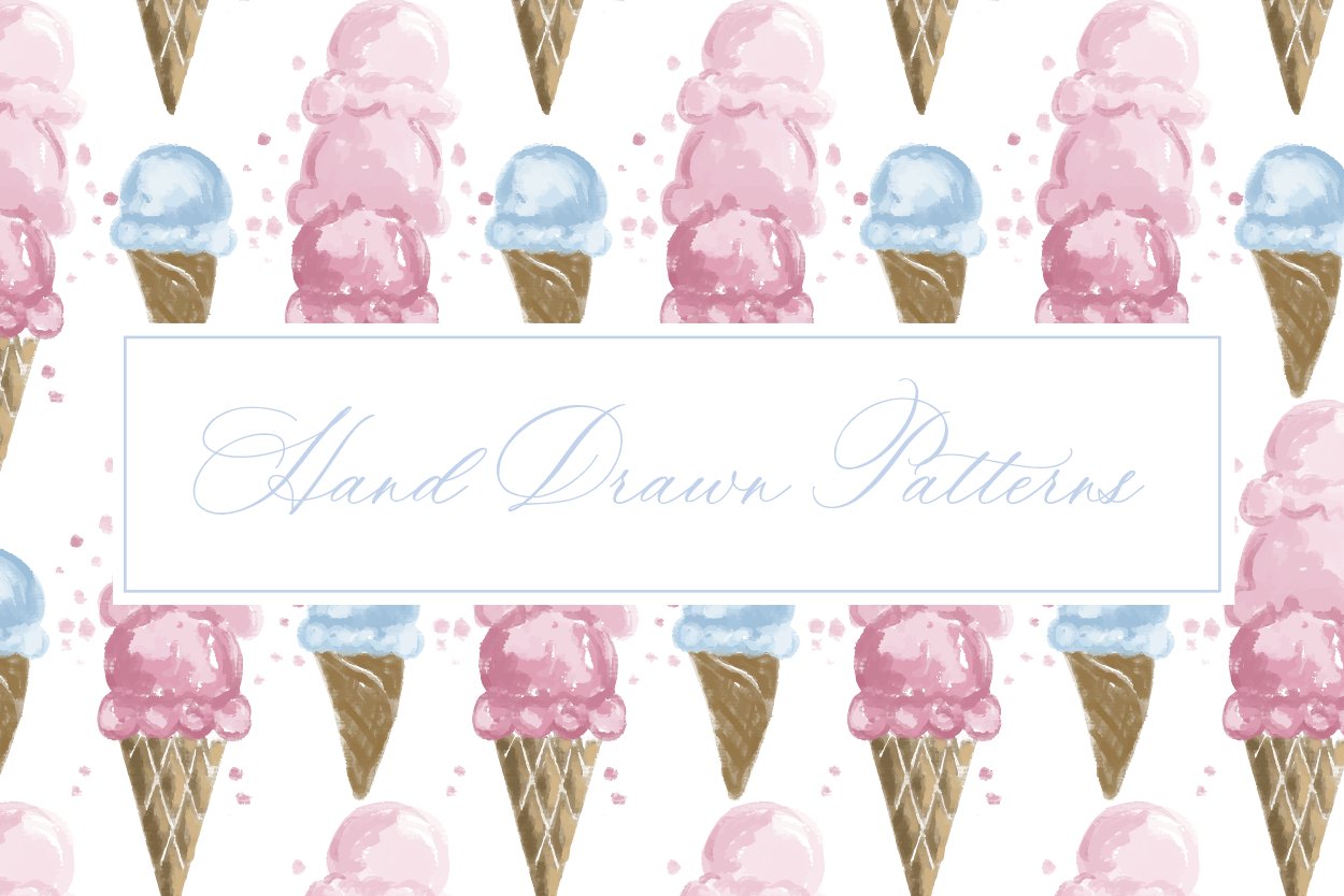 Hand Drawn Ice Cream Pattern cover image.