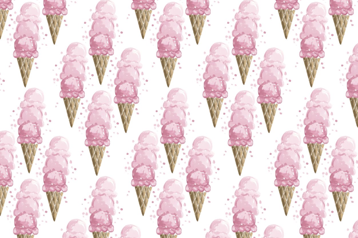 Hand Drawn Ice Cream Pattern preview image.