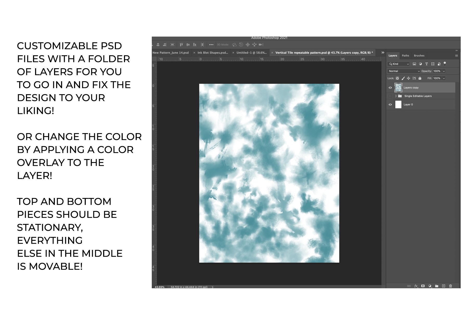 Subtle Tie-Dye Seamless Pattern preview image.