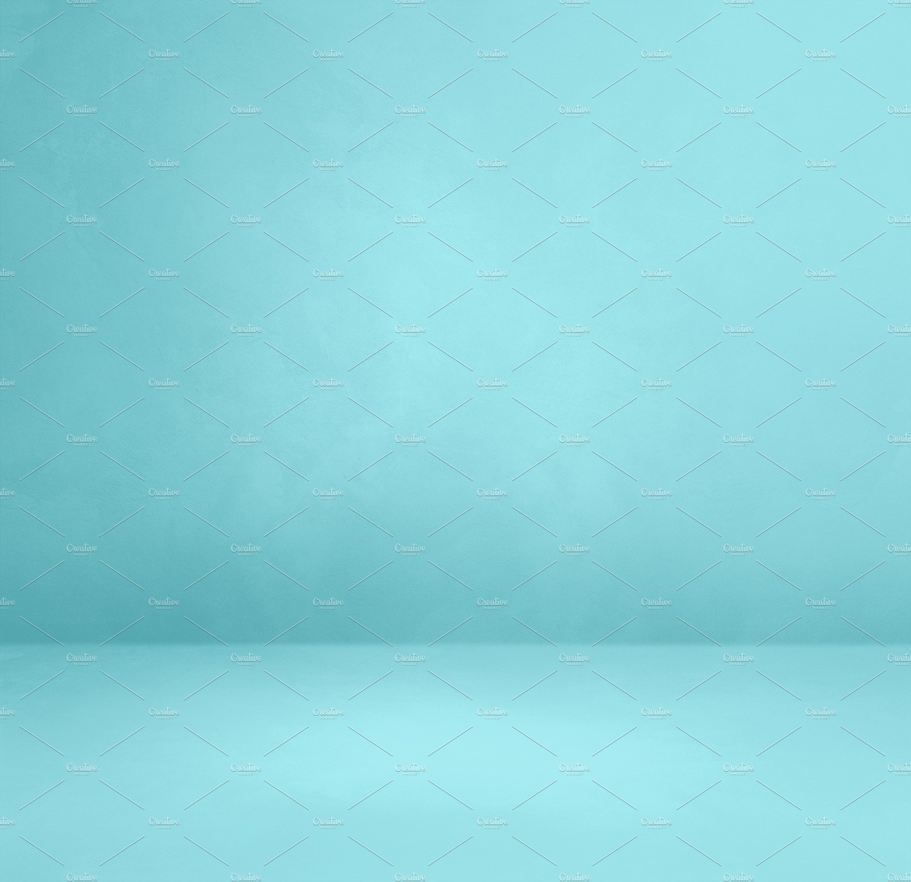 Empty aqua blue concrete interior background cover image.