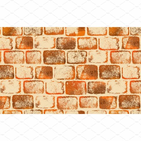 Seamless pattern brick orange wall cover image.