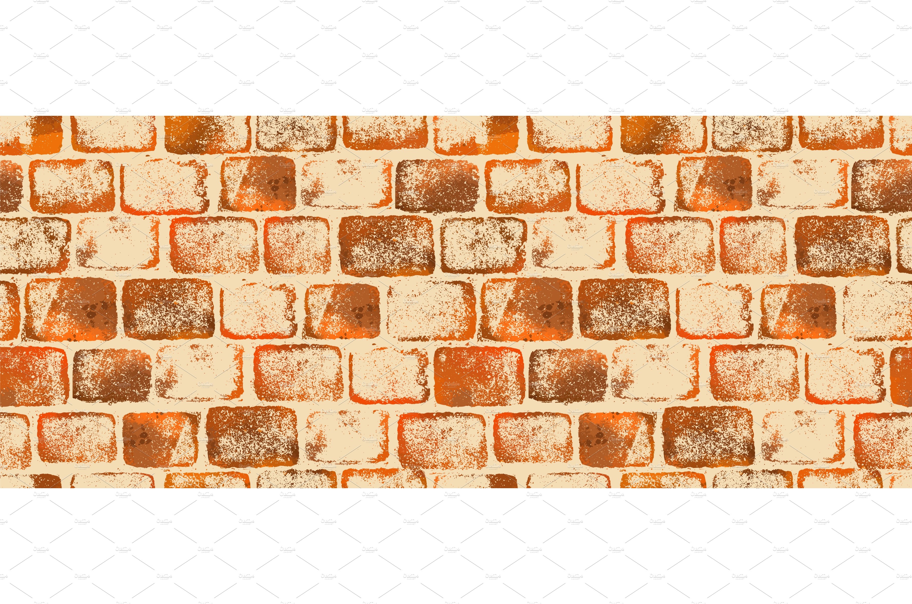 Seamless pattern brick orange wall cover image.