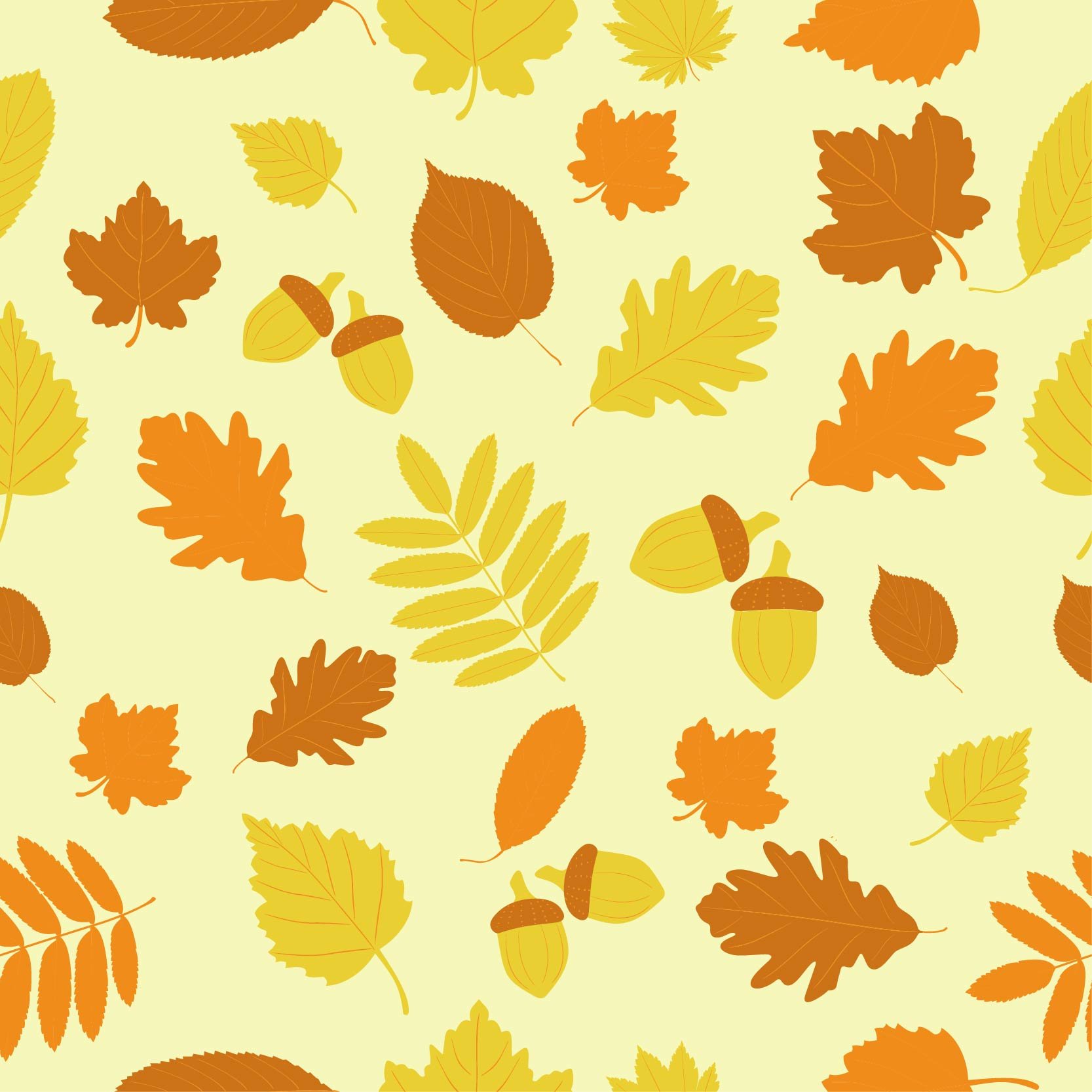 seamless pattern autumn leaves yellow 49