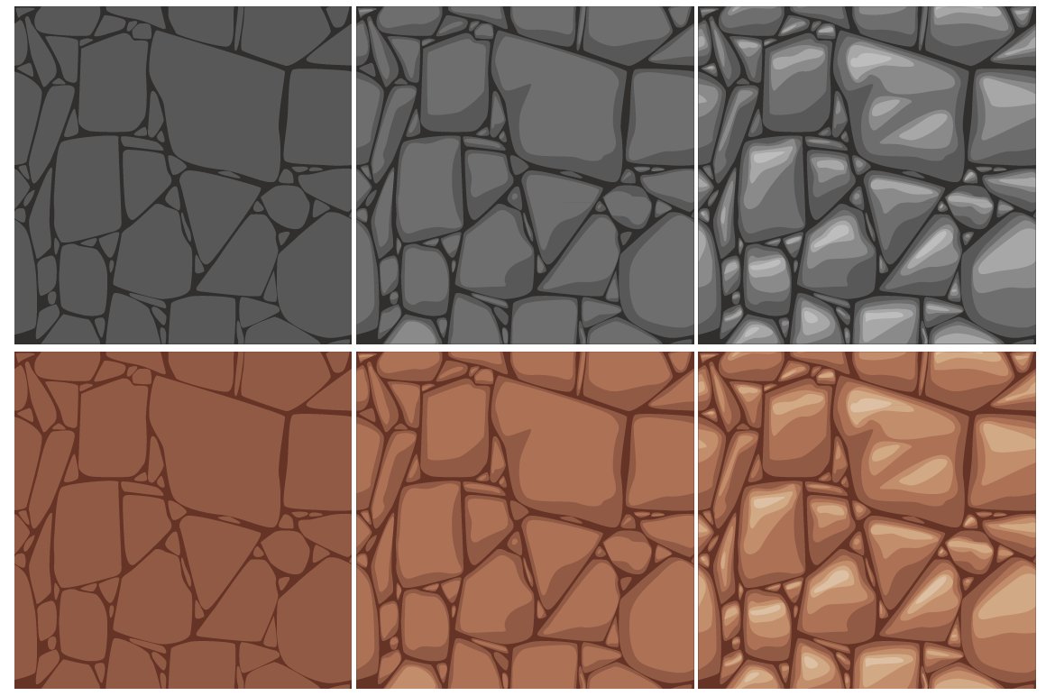 Set Flat Seamless Stone texture preview image.