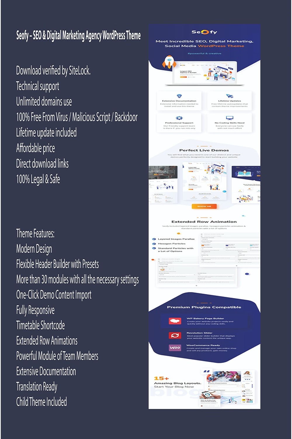 Seofy – SEO & Digital Marketing Agency WordPress Theme pinterest preview image.