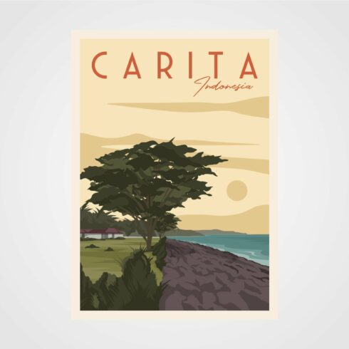 sunset at carita beach vintage cover image.