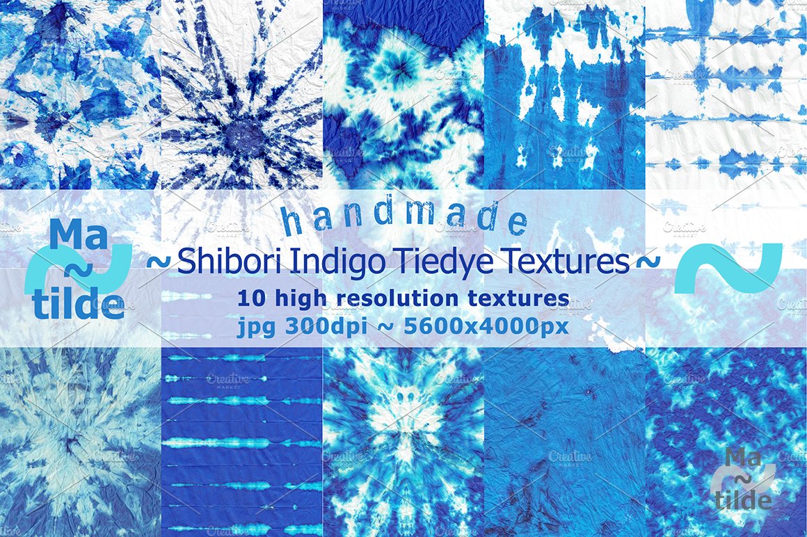 Shibori Indigo Tiedye Textures cover image.