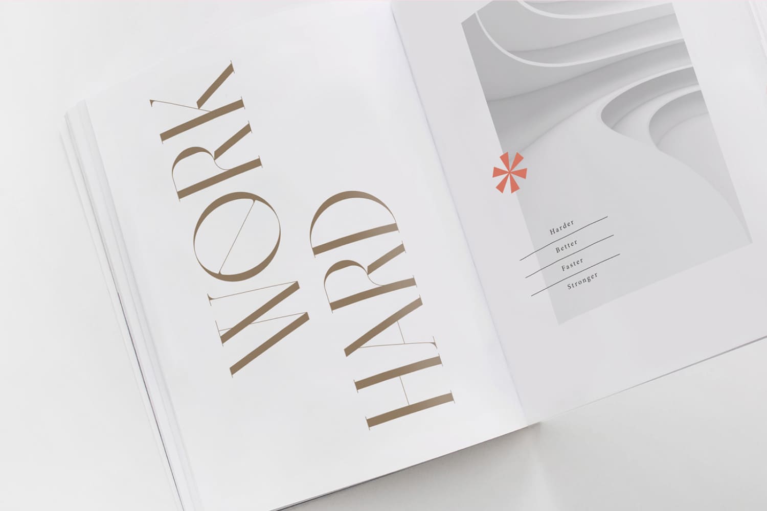 Book spread with white background and thin serif letters.
