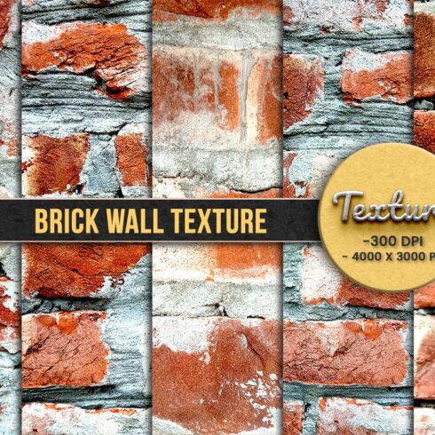 Brick wall textured background cover image.