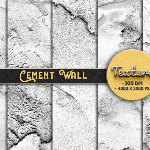 Vintage cement wall texture set cover image.