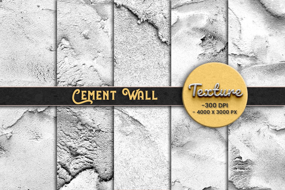 Vintage cement wall texture set cover image.