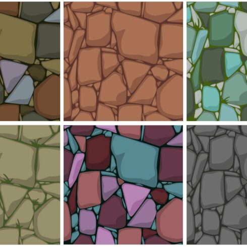 Set Flat Seamless Stone texture cover image.