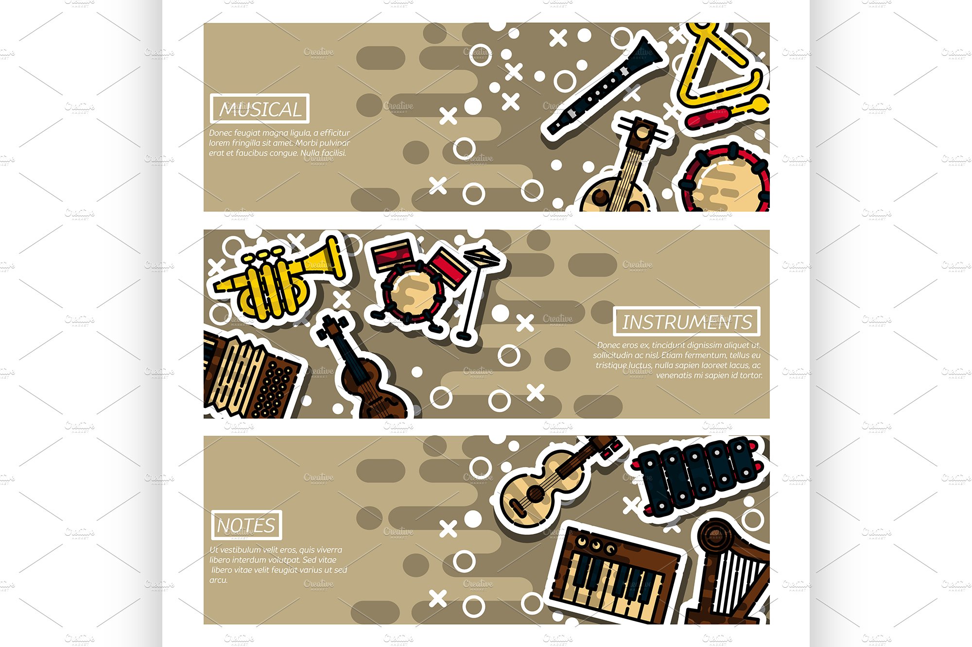 Banners musical instruments cover image.