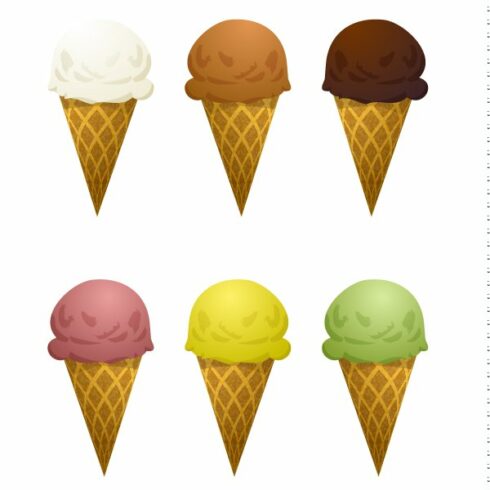 Set of six ice cream cone cover image.