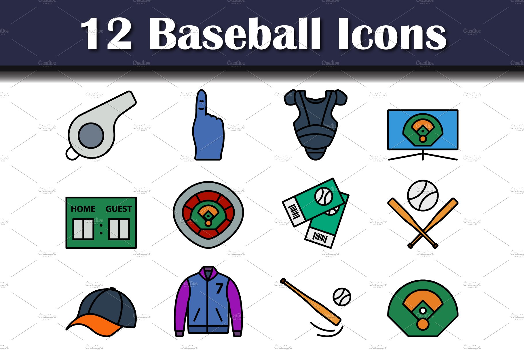 Baseball Icon Set cover image.