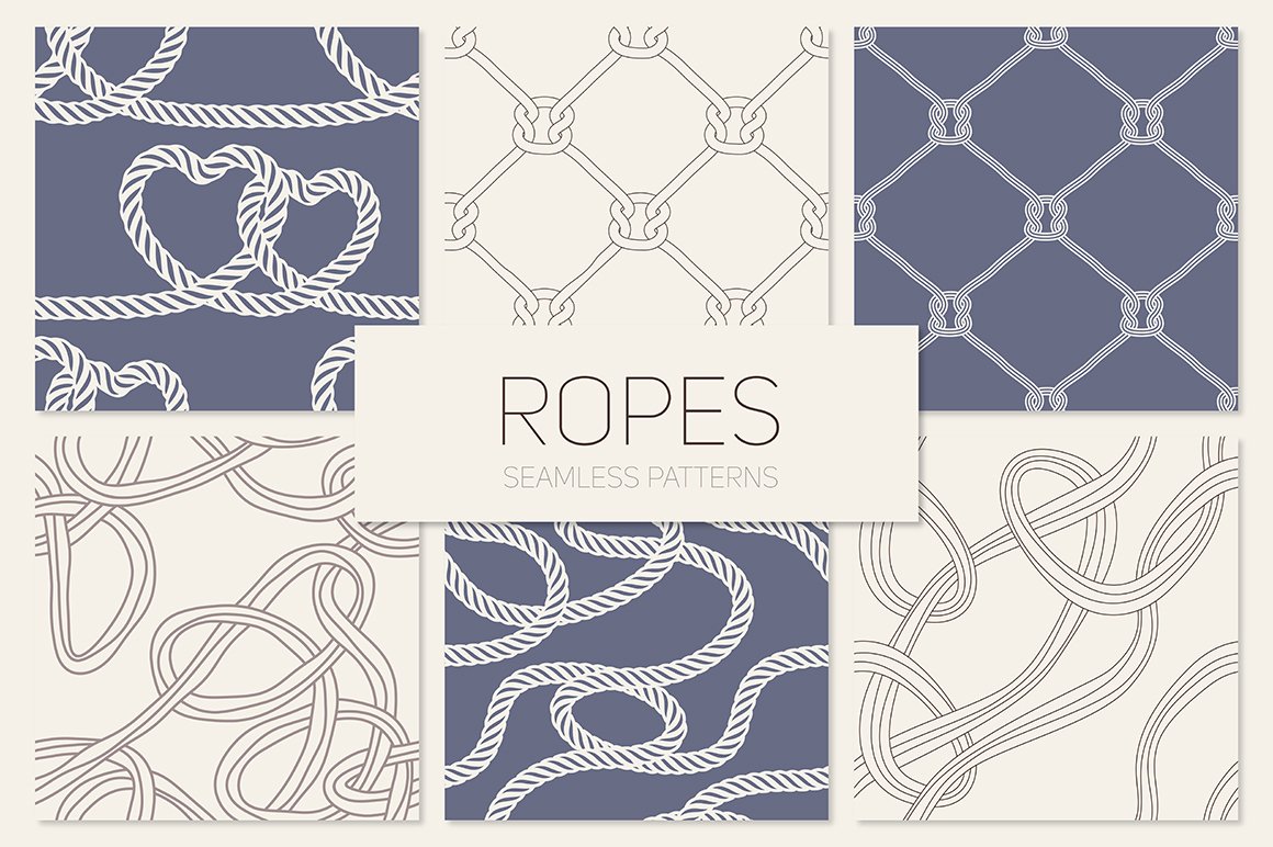 Ropes. Seamless Patterns Set cover image.