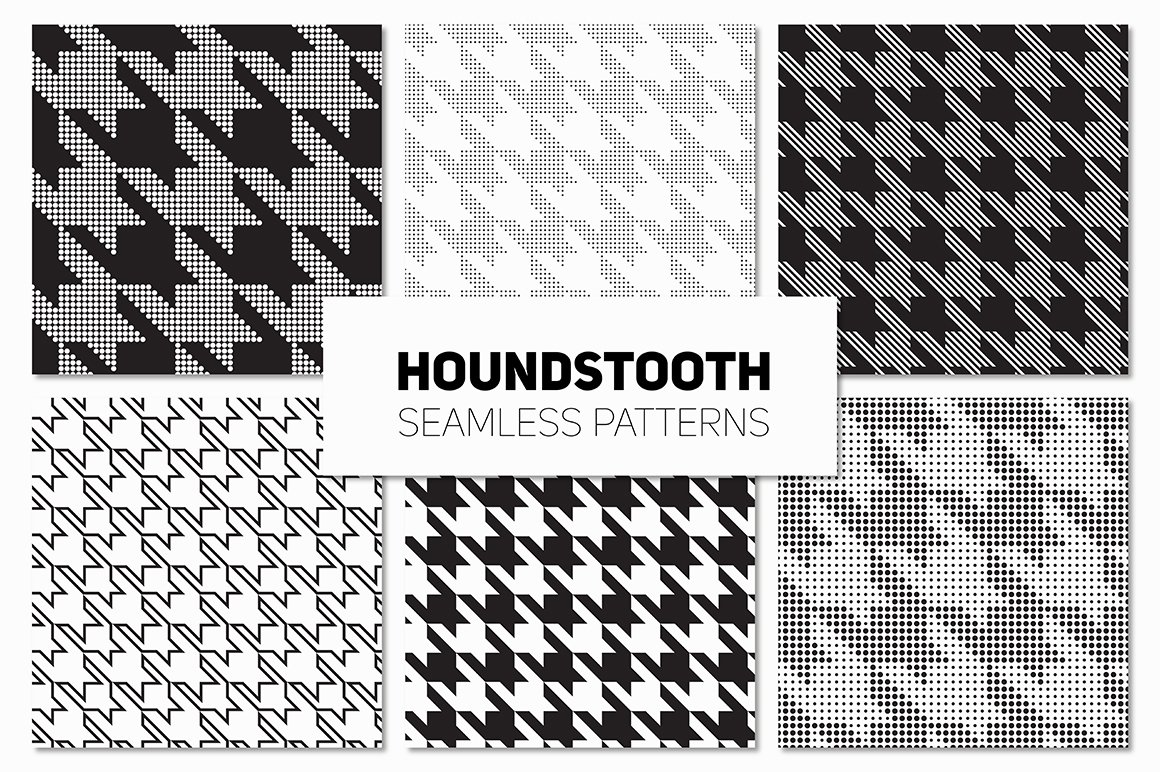Houndstooth. Seamless Patterns Set cover image.