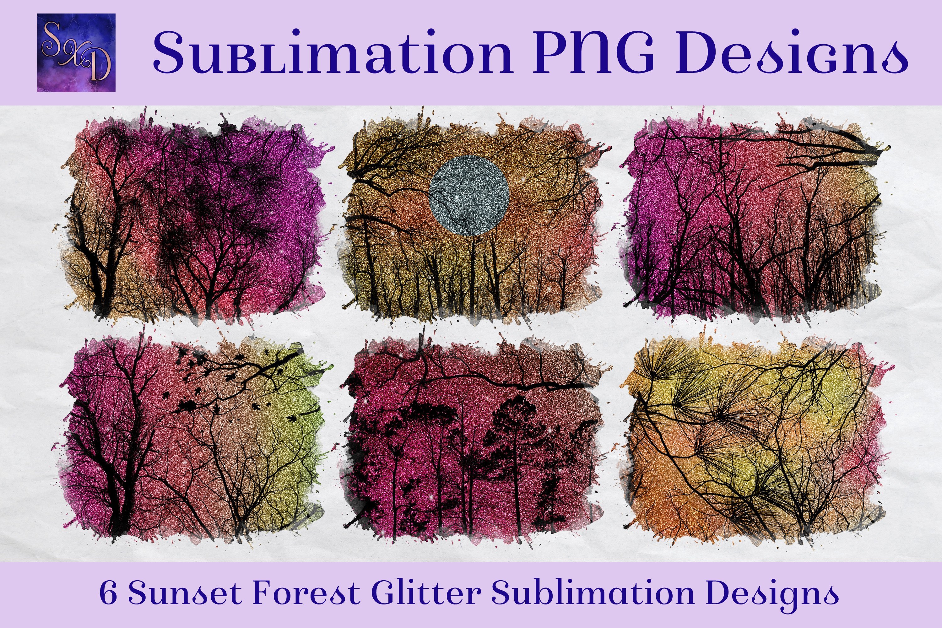 Sublimation - Sunset Forest Glitter cover image.