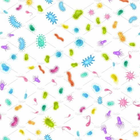 Bacteria germ seamless pattern cover image.
