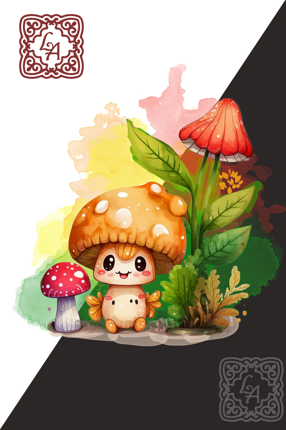 Little funny mushroom png sublimation pinterest preview image.