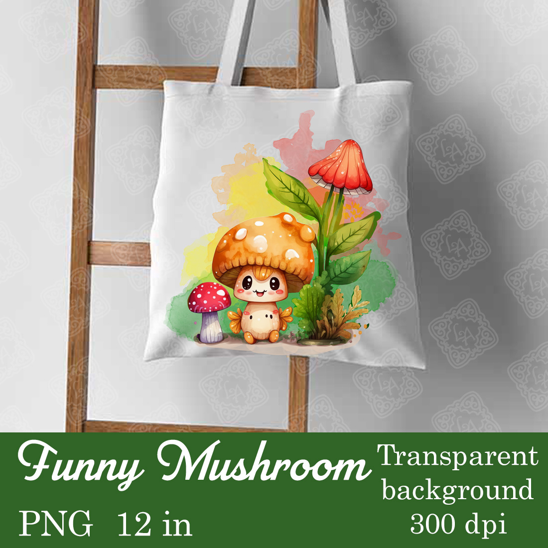 Little funny mushroom png sublimation preview image.