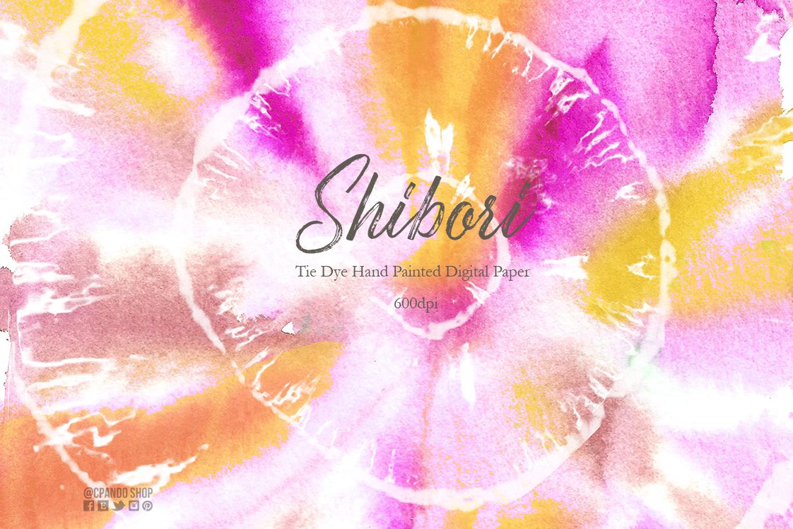 Shibori Tie Dye Digital Paper cover image.