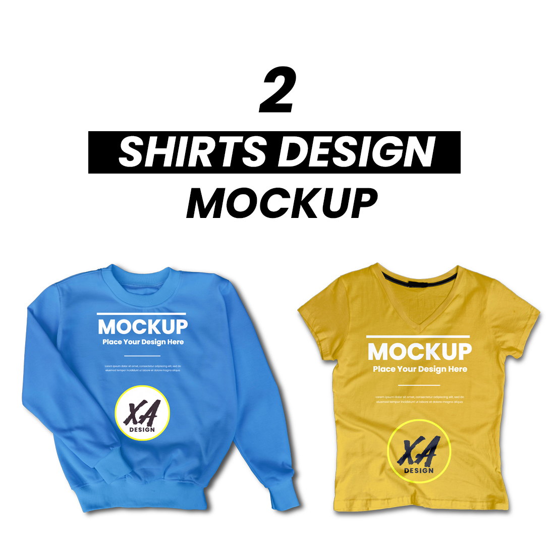 2 Shirts Design For Mockup cover image.