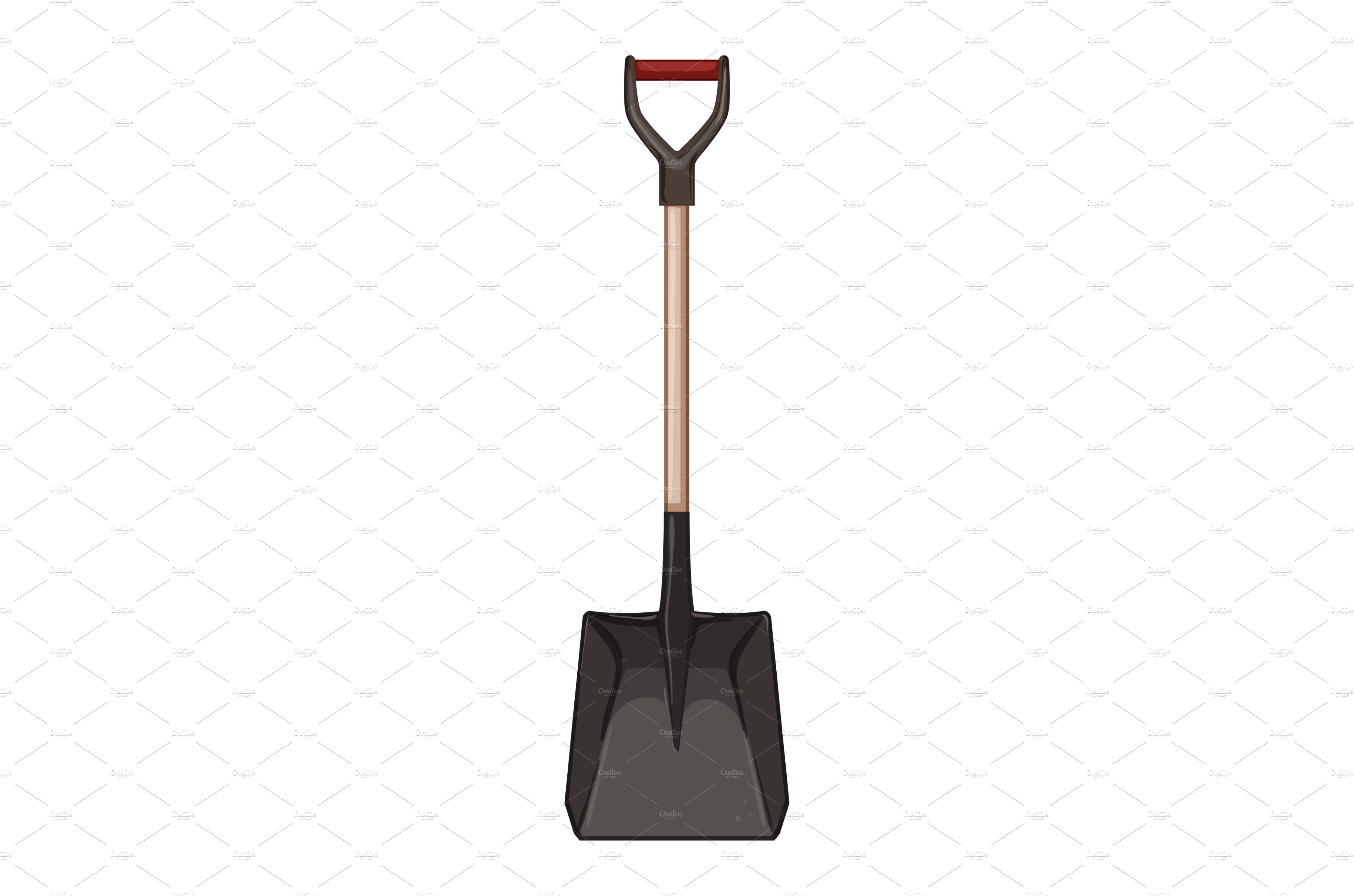 work shovel tool cartoon vector cover image.