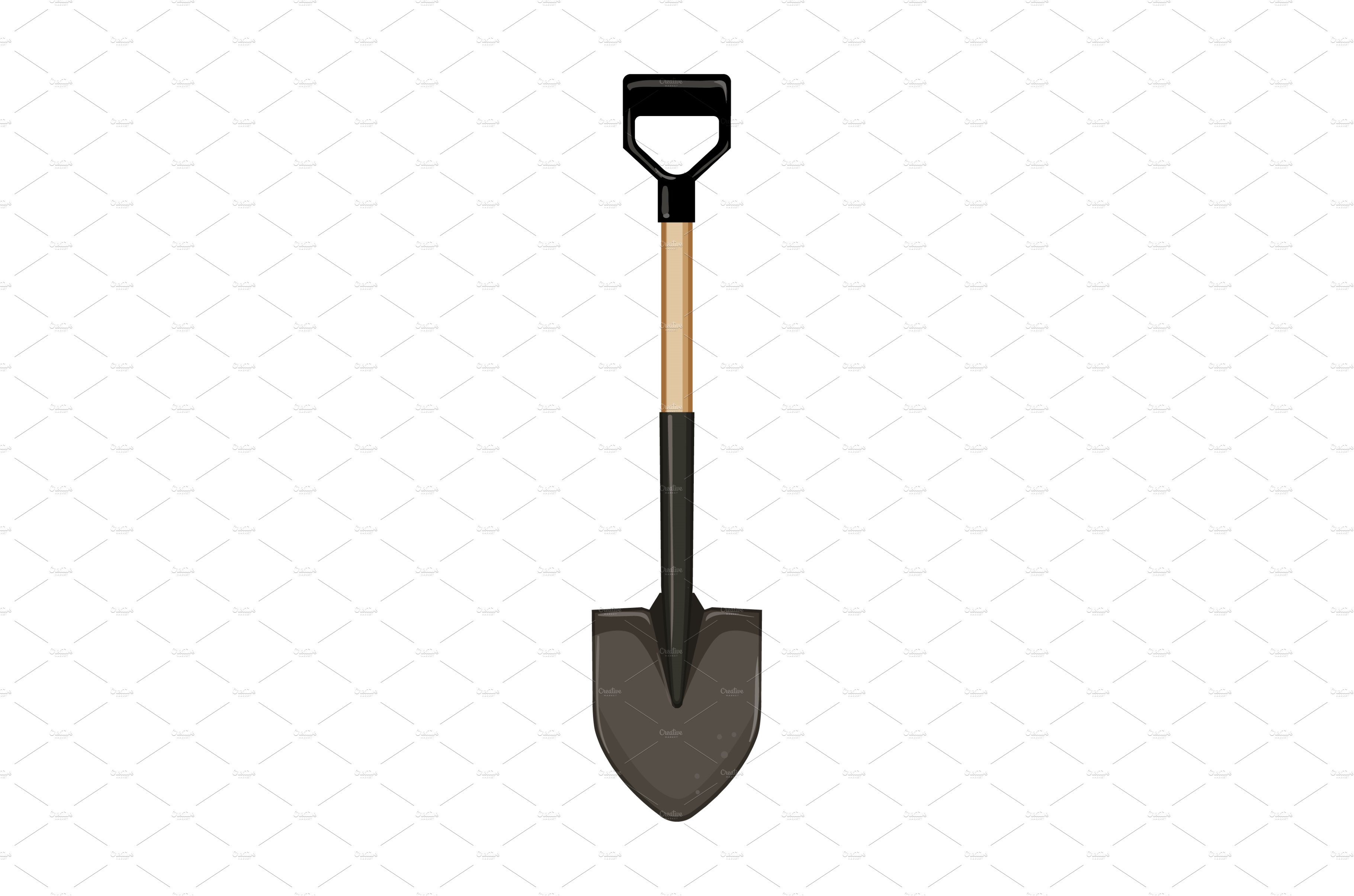 gardening shovel tool cartoon vector cover image.