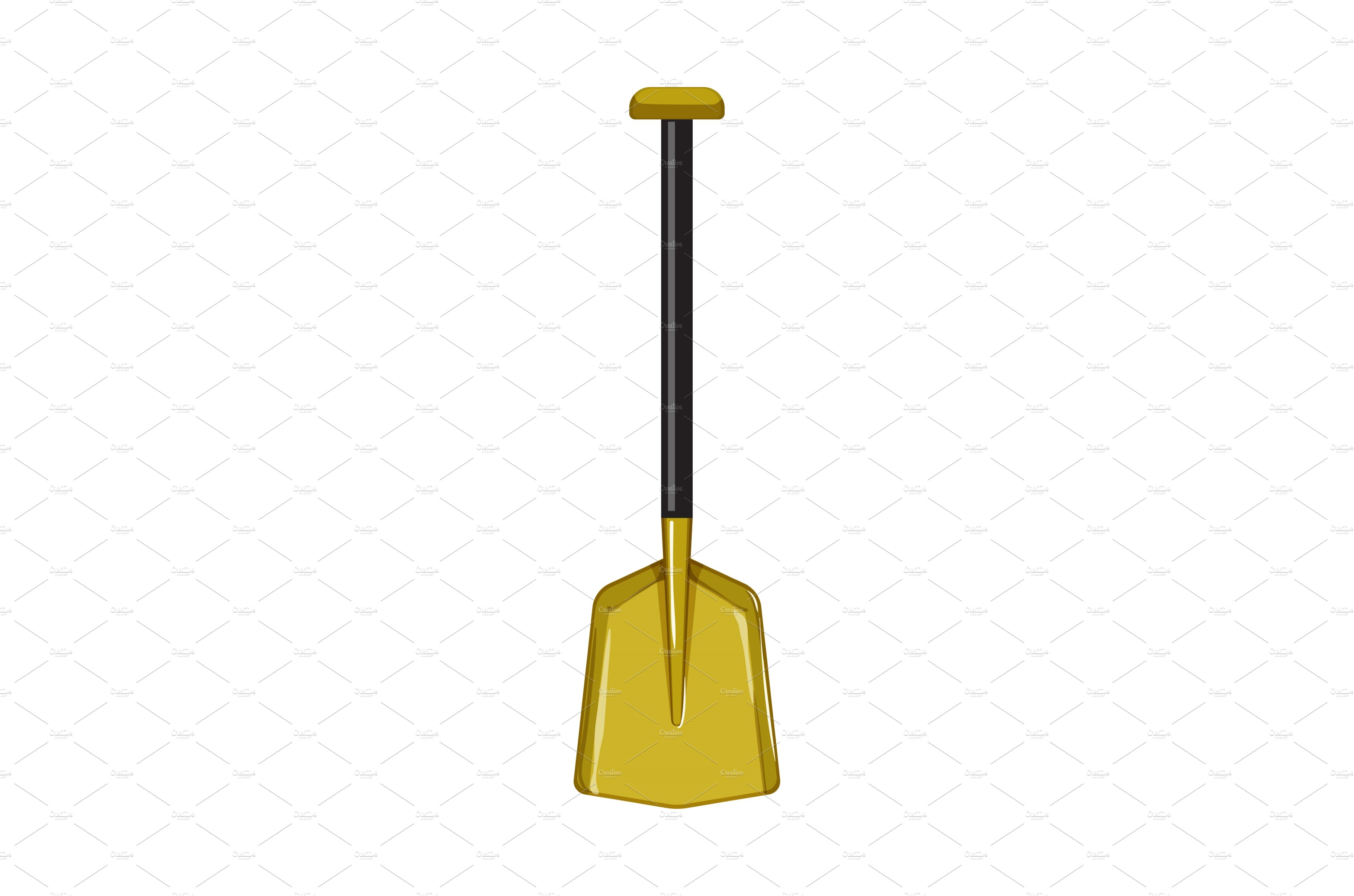 garden shovel tool cartoon vector cover image.