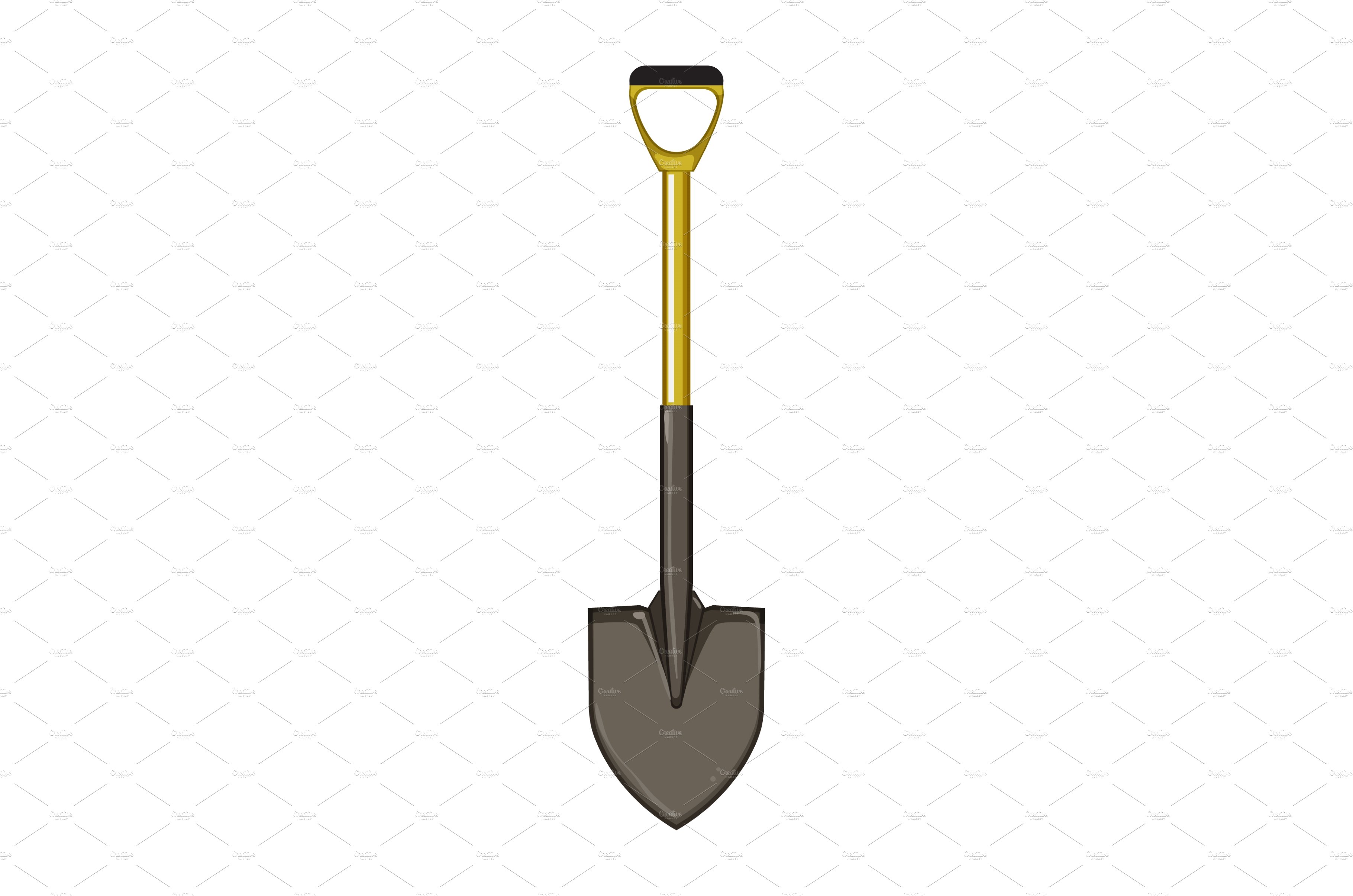 equipment shovel tool cartoon vector cover image.