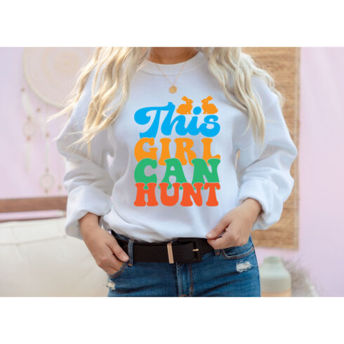This Girl Can Hunt Retro T-Shirt Designs cover image.