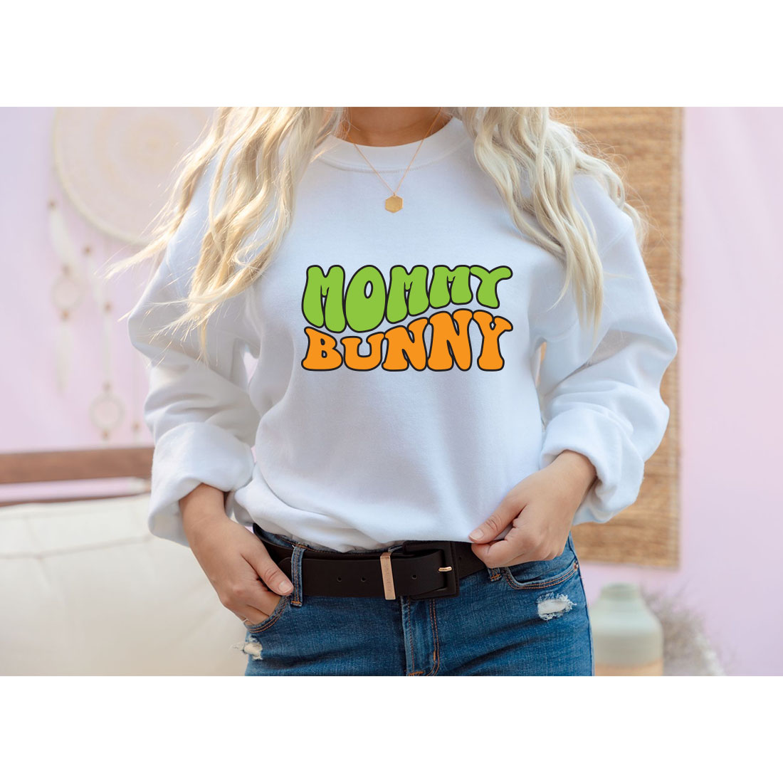 Mommy Bunny Retro T-Shirt Designs preview image.