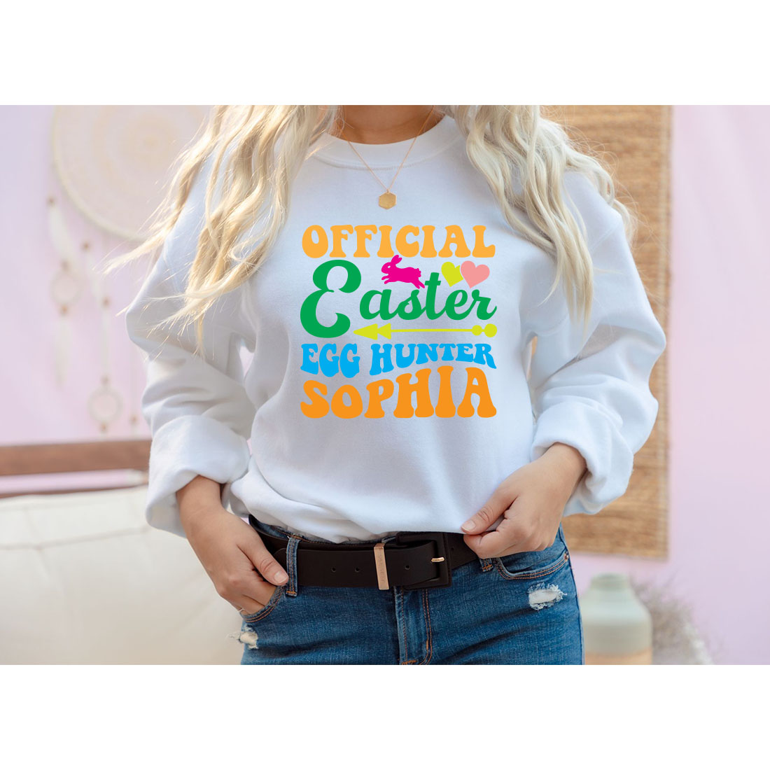 Official Easter Egg Hunter Sophia Retro T-Shirt Designs preview image.