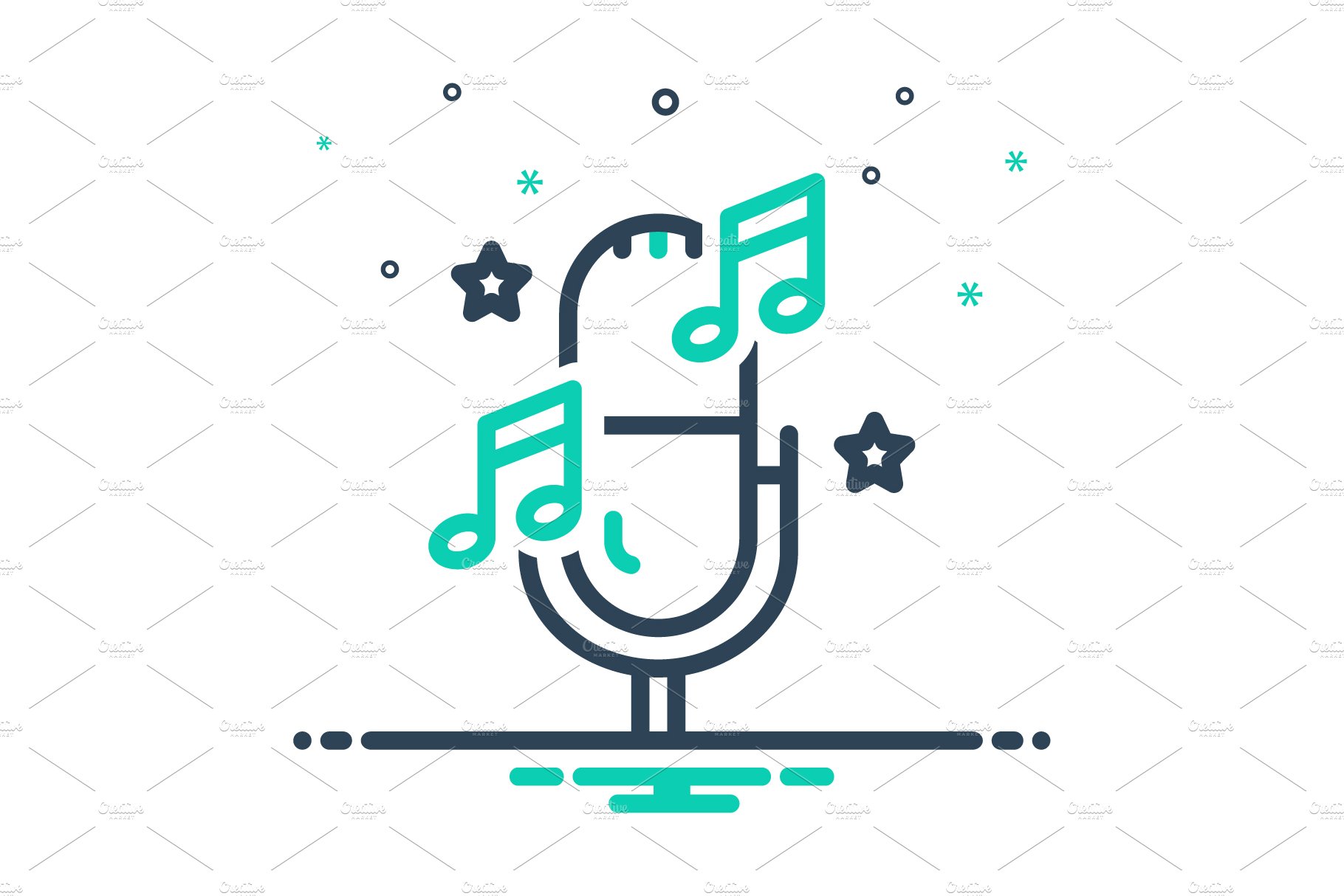 Singing music mix icon cover image.