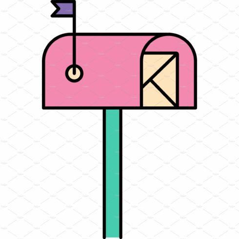 Open mailbox with vector letter icon cover image.