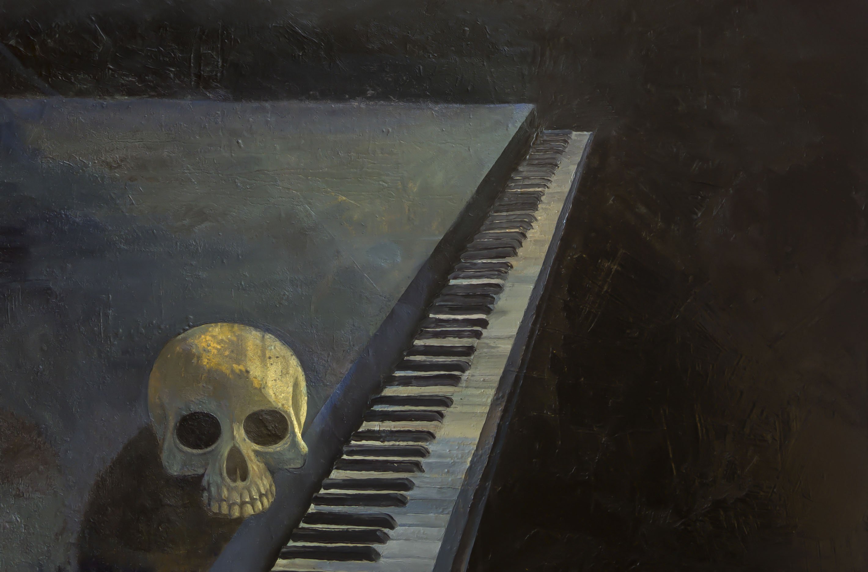 Skull and piano cover image.