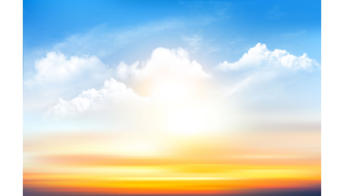 Sunset sky background with clouds cover image.