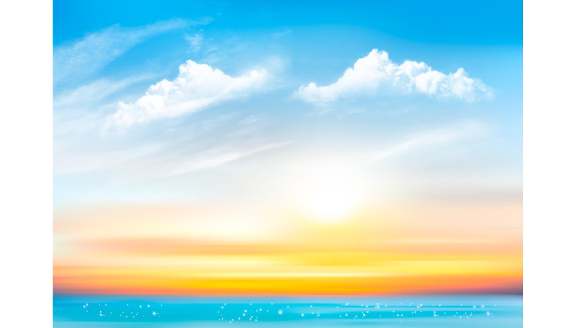 Sunset sky background. Vector cover image.