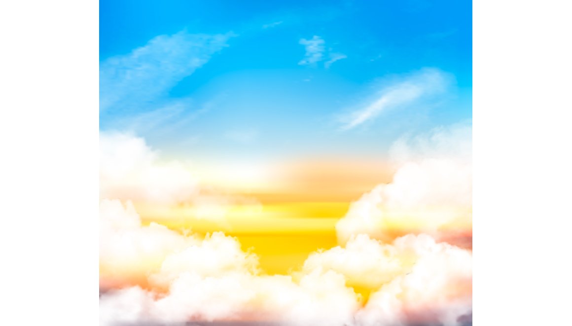 Sunset sky background vector cover image.