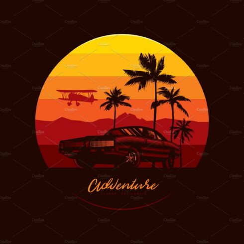 CAR AT SUNSET T-SHIRT DESIGN cover image.