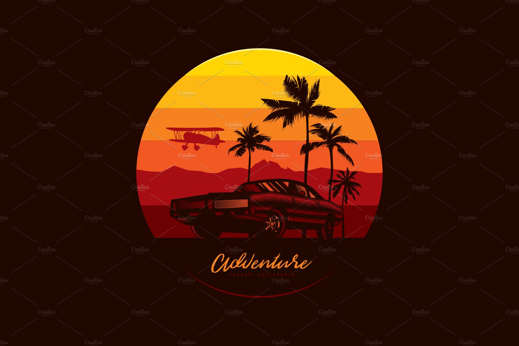 CAR AT SUNSET T-SHIRT DESIGN cover image.